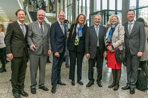Das Präsidium der Freien Universität am 18. Dezember: Klaus Hoffmann-Holland, Matthias Dannenberg, Peter-André Alt, Brigitta Schütt, Peter Lange, Monika Schäfer-Korting und Klaus Mühlhahn.