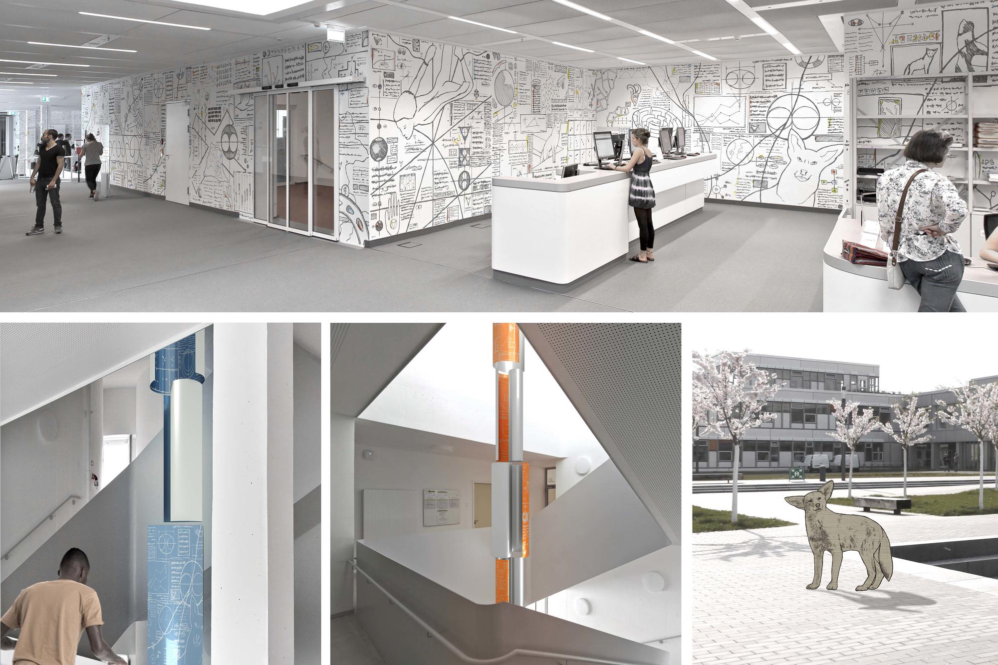 „Tricksters Plan“ verbindet die verschiedenen Bereiche in und vor der Holzlaube.