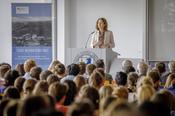 Justizministerin Katarina Barley diskutierte mit Studierenden der Rechtswissenschaft über das sogenannte Rosenburg-Projekt und geplante Konsequenzen für die Juristenausbildung.