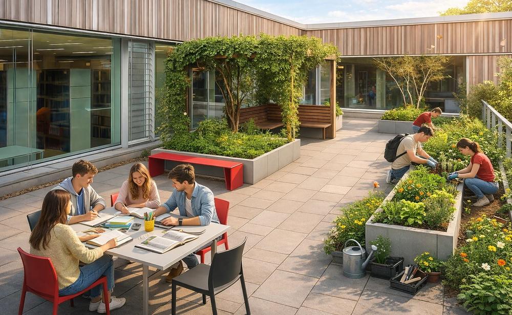 Zukunftsbild Bibliotheksterrasse