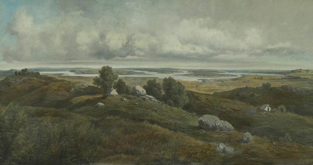 Tal des Brahmaputra bei Tezpur in Assam. Hermann Schlagintweit, 24. Januar 1856