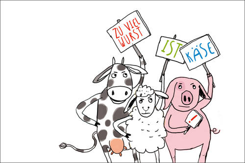 Aus tierischer Sicht nachvollziehbar: Der Vorschlag, öfter mal vegetarisch zu kochen.