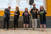 v.l.n.r.: Prof. Dr. Andreas Ickstadt, Beauftragter für die Lehrkräftebildung an der UdK Berlin, Prof. Dr. Sabine Achour, DSE-Direktorin, Prof. Dr. Gesa Schaadt u. Prof. Dr. Holger Gärtner, stellv. DSE-Direktor*innen, Dr. Eva Terzer, GF DSE