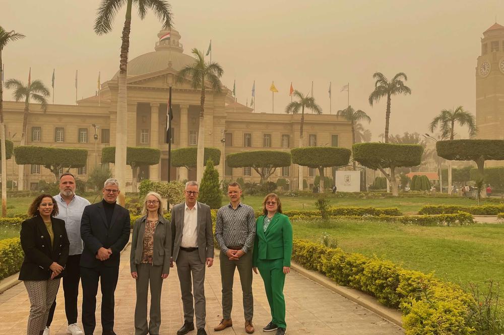 FU-Delegation auf dem Campus der Cairo University