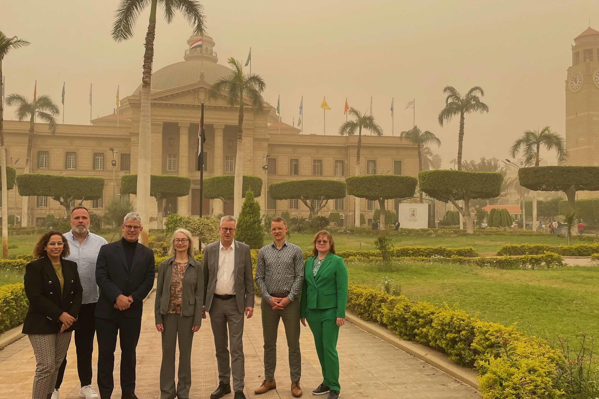 FU-Delegation auf dem Campus der Cairo University