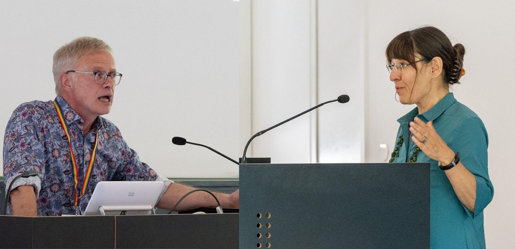 Dr. Herbert Grieshop (left) is the director of the Division of International Affairs at Freie Universität Berlin. Professor Barbara Fritz (right) is the university’s newly elected vice president for international affairs.