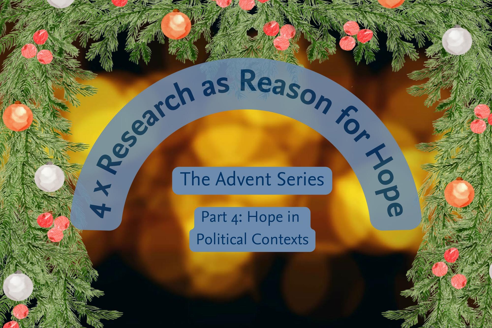 Not everything is as grim as it seems. During the Advent season, we are presenting four research topics that offer reason for hope.