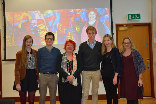 Judge Barbara Salesch with some of the Oxford German Society board members.