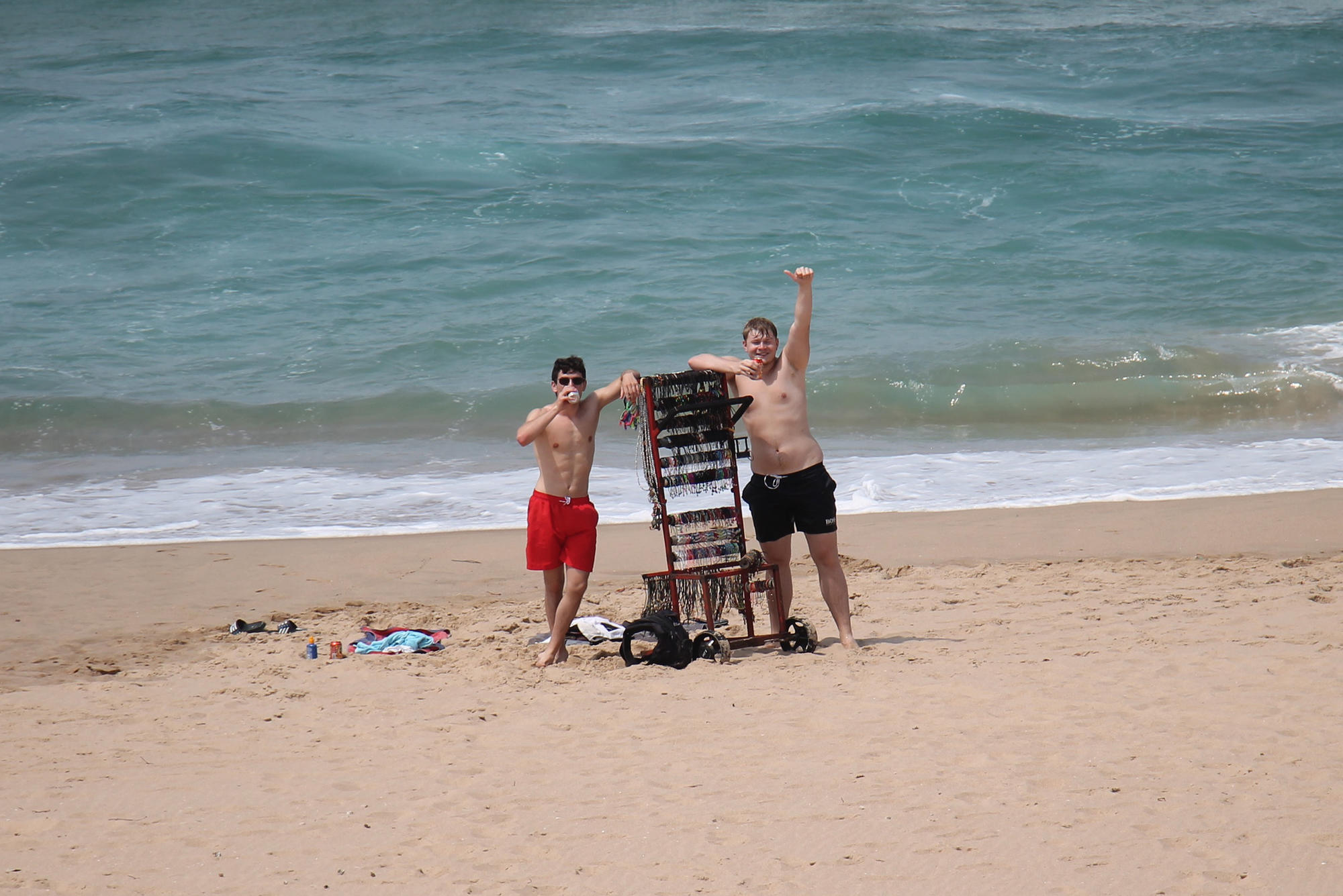 Done! Relaxing at the beach after our last stressful week of work.