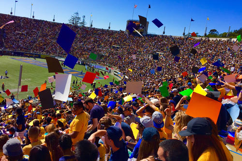 During the first week of his stay in California, Louis Potthoff went to the football season opener -- It was his first football game ever!