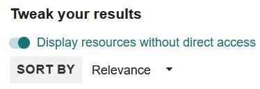 Screenshot: checkbox "available within the university network" in Primo AI