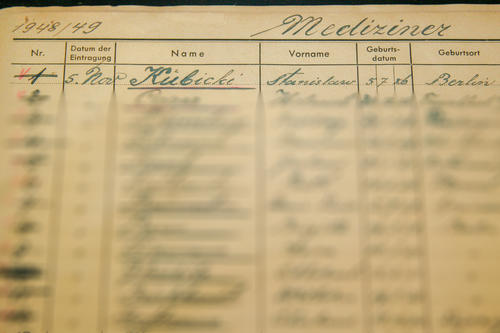 Immatrikulationsurkunde von Karol Kubicki.