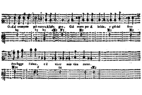 Notenblatt der Szene, in der Alexius‘ Braut vor Trauer über ihren verloren geglaubten Bräutigam nicht mehr leben will und sich innerlich dem Tode hingibt.