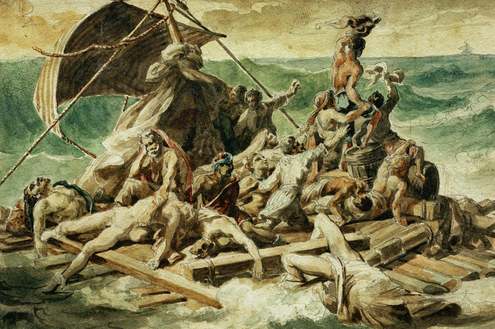 Berühmter Schiffbruch: Der französische Maler Théodore Géricault zeichnete etliche Entwürfe für sein Gemälde „Floß derMedusa“.