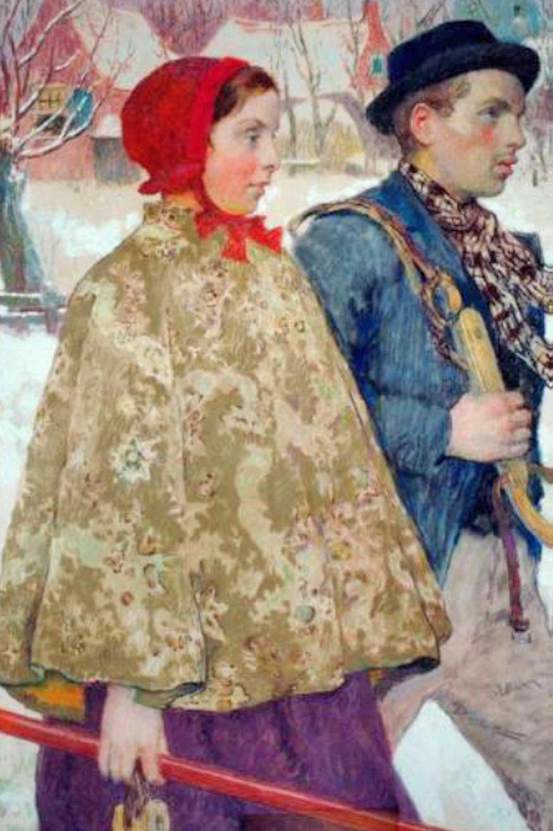 Das um 1880 in Berlin entstandene gemälde „Schlittschuhläufer“ von Gari Melchers erwarb Rudolf Mosse auf der „Grossen Kunstausstellung“. 1934 wurde es versteigert und hängt seitdem im Arkell Museum, Canajoharie/New York.