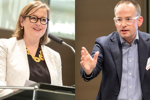 Die Romanistin Anita Traninger und der Anglist James Johnston haben die Sprecherfunktion des Clusters Temporal Communities inne.