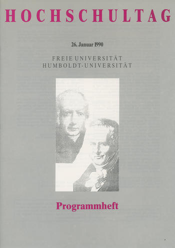 Program of the University Day held by Humboldt-Universität and Freie Universität