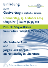 Poster Gastvortrag von Sérgio Alcides