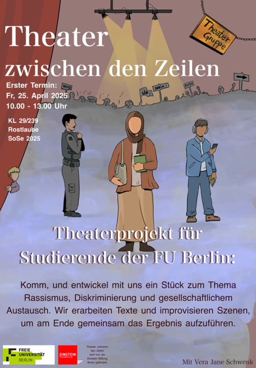 Plakat: Theatergruppe „Theater zwischen den Zeilen“