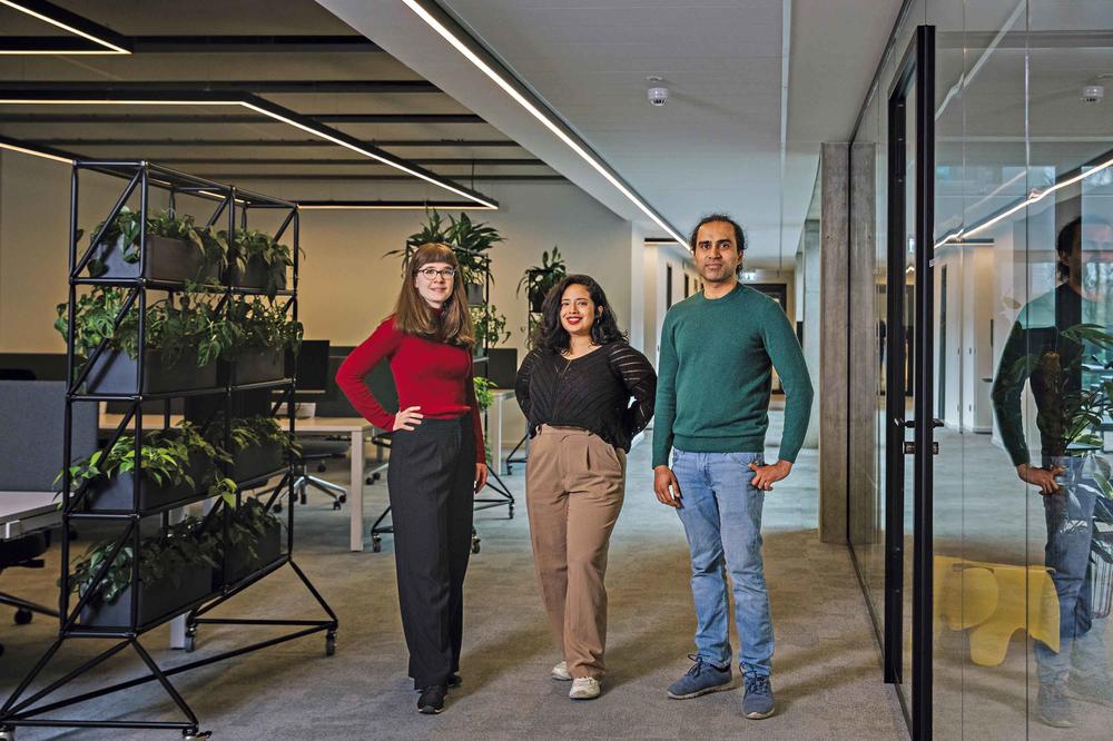 Das Team von „sylby“: Dr. Vera Scholvin, Yamile Vargas und Dr. Paras Mehta.