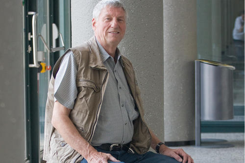 Peter Arndt, 72, was one of the crew that built the stage where Kennedy gave his speech.