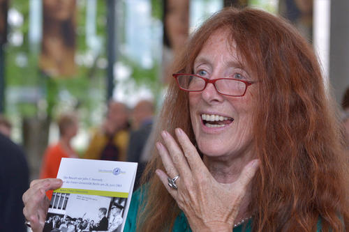 Eva Quistorp, born in 1945, was on a class trip to Berlin during President Kennedy's visit to the city. The encounter in Dahlem made a lasting impression on her.