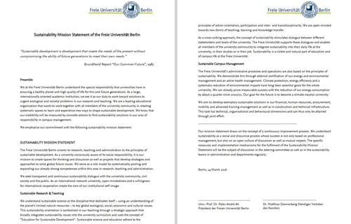 Sustainability mission statement