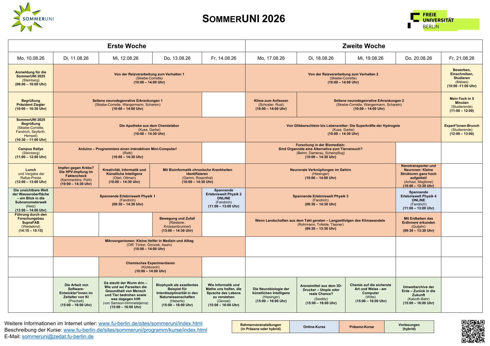 2026 Programm der SommerUNI