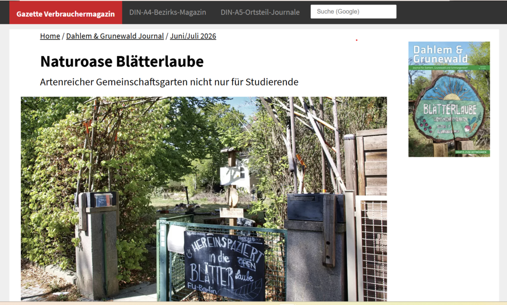 Erschienen in Dahlem & Grunewald Journal Juni/Juli 2026