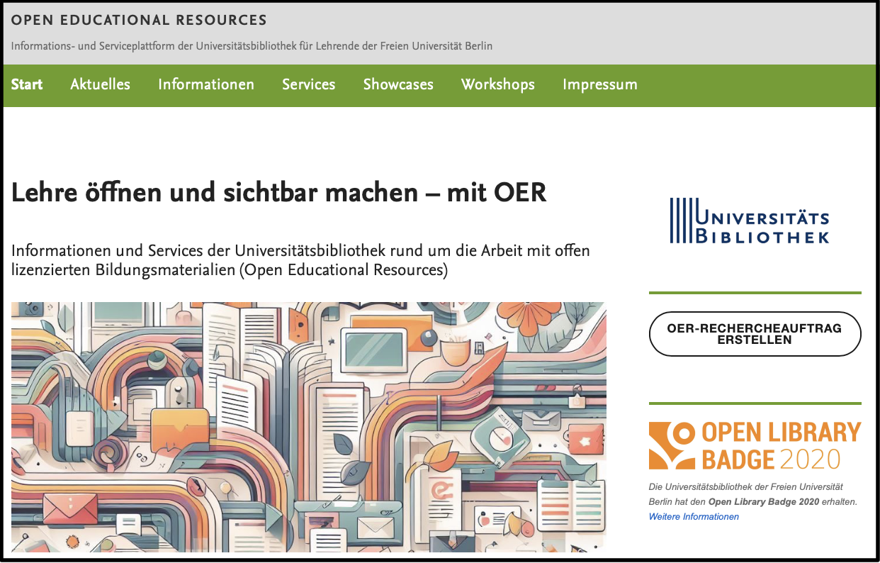 OER-Plattform Screenshot
