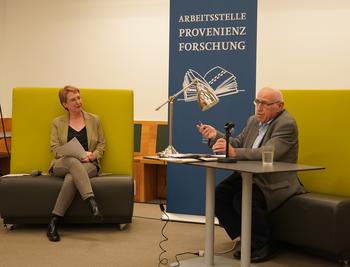 Lesung mit Dr. Hermann Simon, v. l. n. r. Dr. Nora Pester, Dr. Hermann Simon