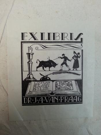 Exlibris Jonas Andries van Praag