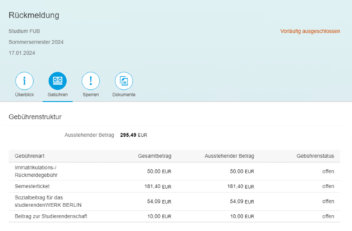 Semestergebühren